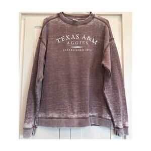 chicka-d maroon Texas A&M distressed burnout sweatshirt M